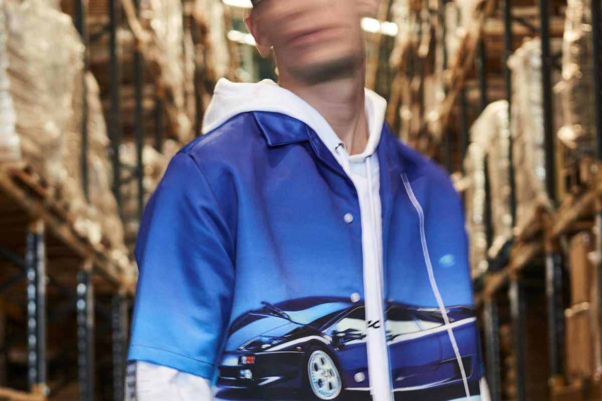 Model wearing Blood Brother jacket and face blurred