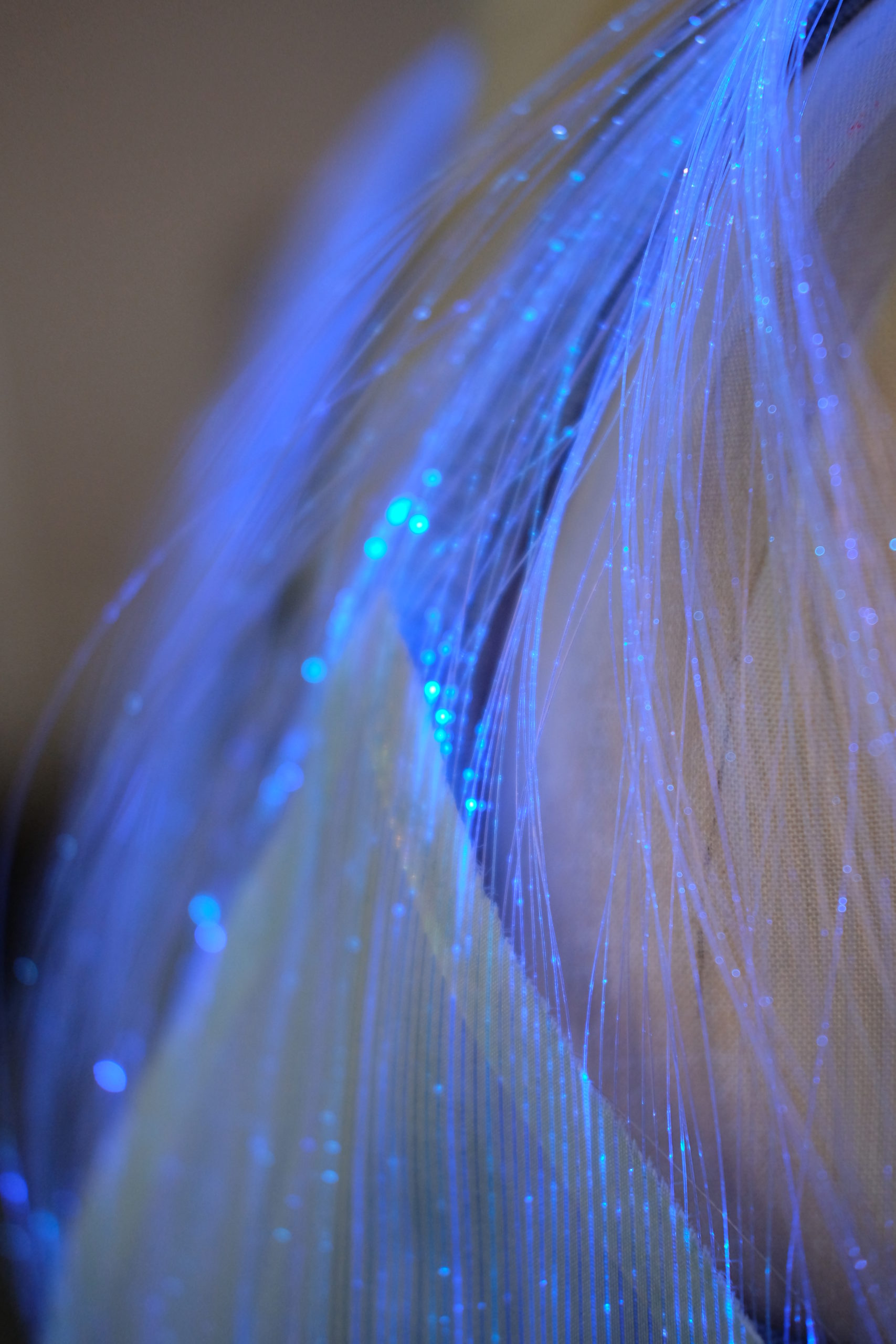 Close up of fibre optic thread