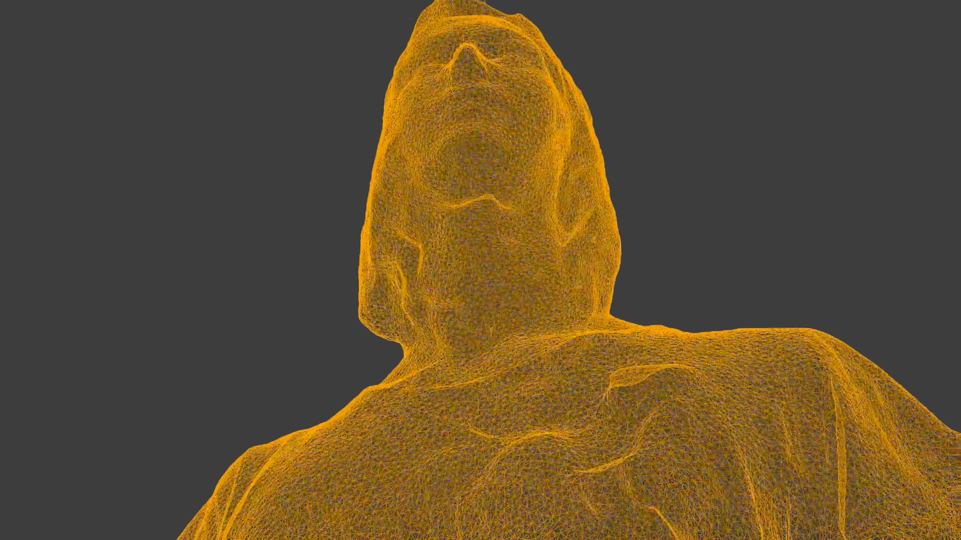 Head shot from below of point cloud